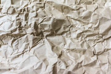 Brown Wrinkle Recycle Paper Background Creased Beige Paper Texture