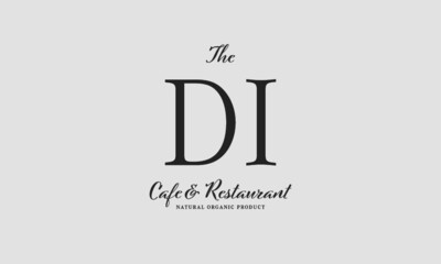 Obraz premium cafe restaurant premade logo initials monogram elegant luxury alphabet