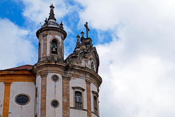 Baroque church in historical city of Ouro Preto, Brazil 