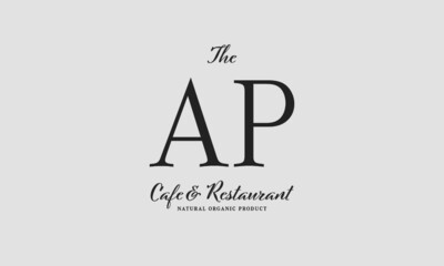 Fototapeta premium cafe restaurant premade logo initials monogram elegant luxury alphabet