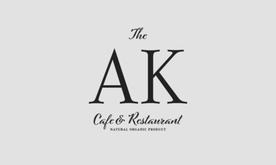 cafe restaurant premade logo initials monogram elegant luxury alphabet