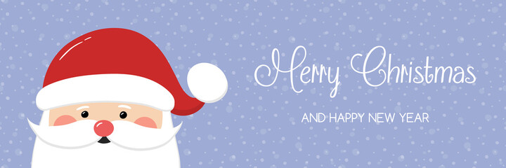 Santa Claus. Christmas banner. Vector