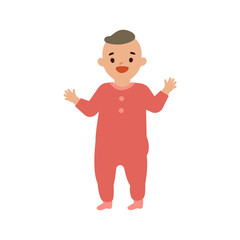 Fototapeta premium 歩きはじめた可愛い赤ちゃんのイラスト