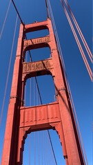 Golden Gate Bridge Tower from below