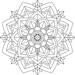 Easy Mandala coloring book simple and basic for beginners, seniors and children. Set of Mehndi flower pattern for Henna drawing and tattoo. Decoration in ethnic oriental, Indian style.