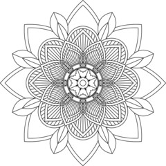 Easy Mandala coloring book simple and basic for beginners, seniors and children. Set of Mehndi flower pattern for Henna drawing and tattoo. Decoration in ethnic oriental, Indian style.