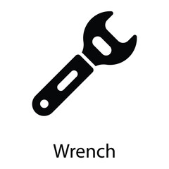 wrench glyph vector icon