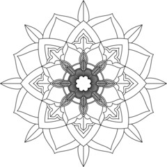 Easy Mandala coloring book simple and basic for beginners, seniors and children. Set of Mehndi flower pattern for Henna drawing and tattoo. Decoration in ethnic oriental, Indian style.