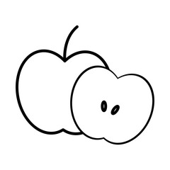 apple fresh fruit line style icon