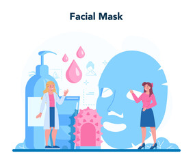Cosmetologist concept, skin care face mask. Problematic skin