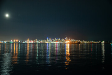 A picture of downtown Vancouver at night from North Vancouver.     BC Canada
