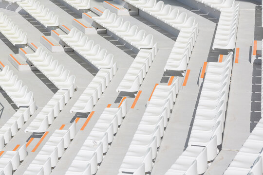 Empty bleachers on a stadium