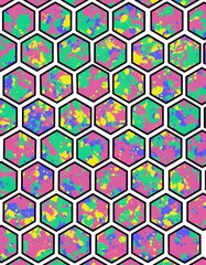 Amazing colorful honeycomb background