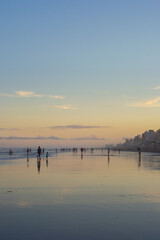Obraz premium sunset on Argentine beach. February 2020