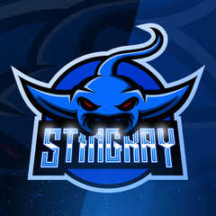 Stingray mascot sport logo design