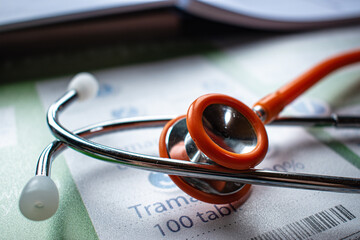 medical stethoscope on the table