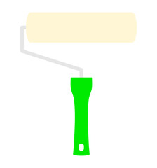 Paint roller flat icon. Vector illustration isolated on white background.