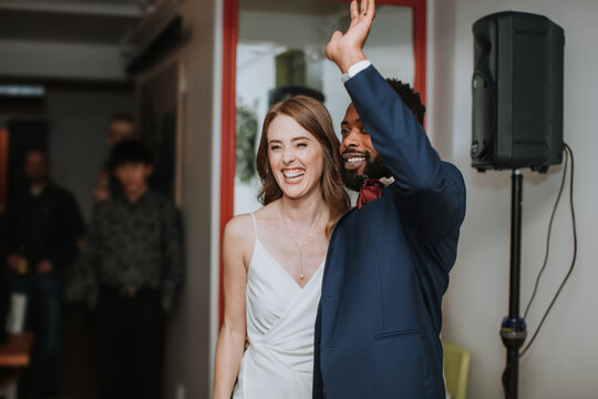 Bride and Groom Sharing First Dance on Wedding Day