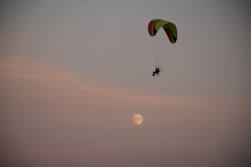 paraglider in the sunset