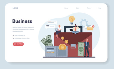 Businessman web banner or landing page. Idea of strategy