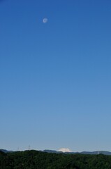Obraz na płótnie Canvas 残月と富士