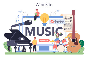 Music education course online service or platform. Young