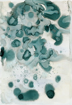 Green-grey ink abstract background