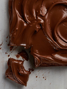 Chocolate brownies with icing