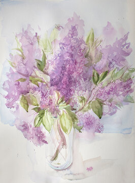 watercolor lilac Artwork