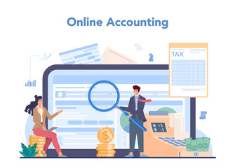 Accountant online service or platform. Professional bookkeeper