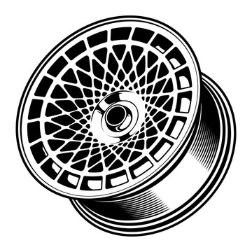 recommend clip art: car wheel rim vector silhouette, icon, logo, monochrome, color in black and transparent for conceptual design