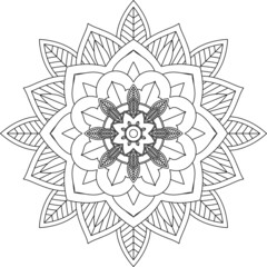 Easy Mandala coloring book simple and basic for beginners, seniors and children. Set of Mehndi flower pattern for Henna drawing and tattoo. Decoration in ethnic oriental, Indian style.