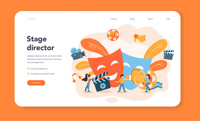 Director web banner or landing page. Idea of creative people