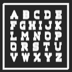 Vector stylish font.English alphabet. Latin letters with blurry effect