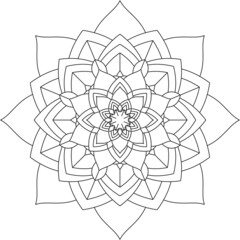 Easy Mandala coloring book simple and basic for beginners, seniors and children. Set of Mehndi flower pattern for Henna drawing and tattoo. Decoration in ethnic oriental, Indian style.