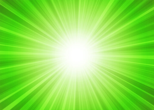 【背景画像素材】放射線状の光の背景 緑 横位置【集中線・スピード感】
