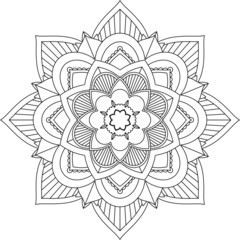 Easy Mandala coloring book simple and basic for beginners, seniors and children. Set of Mehndi flower pattern for Henna drawing and tattoo. Decoration in ethnic oriental, Indian style.