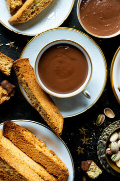 Biscotti and hot chocolate