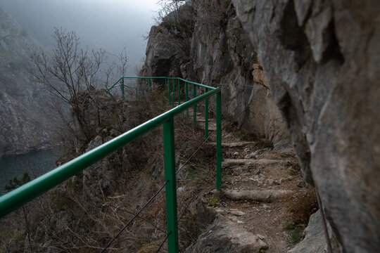 A path along Canyon Matka, Macedonia