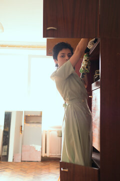 portrait if beatiful girl with short hair