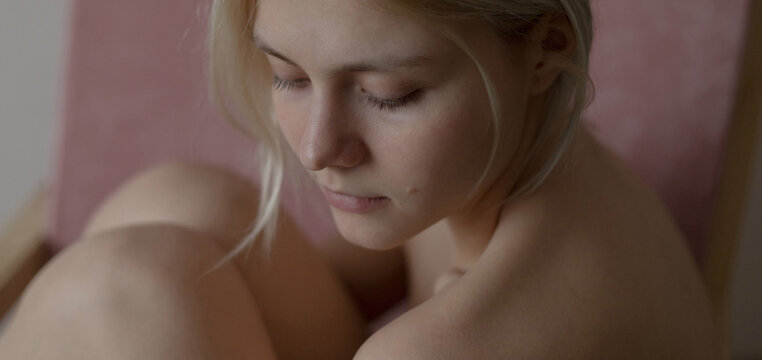 portrait of a girl from above