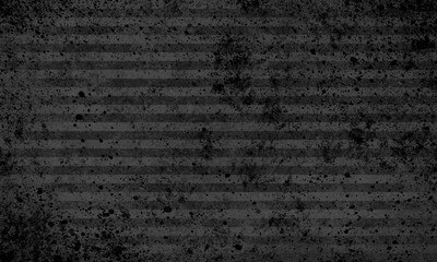 black striped grunge background with dark gray and black horizontal stripes. Splattered paint background.