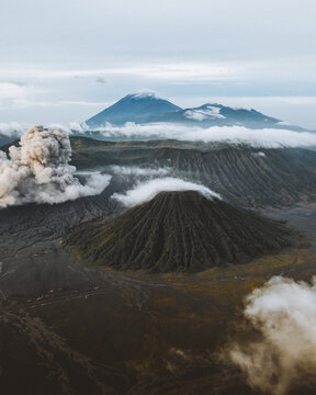 Bromo volcano eruption