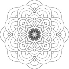 Easy Mandala coloring book simple and basic for beginners, seniors and children. Set of Mehndi flower pattern for Henna drawing and tattoo. Decoration in ethnic oriental, Indian style.
