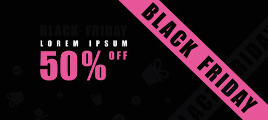 Black Friday sale banner. Illustration template for social networks, website, mobile app. EPS10