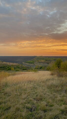 sunset over the field