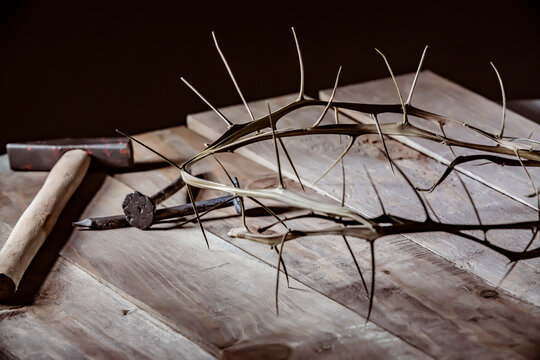 crown of thorns of Jesus Christ Easter background