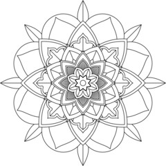 Easy Mandala coloring book simple and basic for beginners, seniors and children. Set of Mehndi flower pattern for Henna drawing and tattoo. Decoration in ethnic oriental, Indian style.