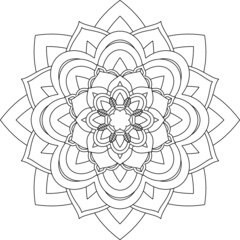 Easy Mandala coloring book simple and basic for beginners, seniors and children. Set of Mehndi flower pattern for Henna drawing and tattoo. Decoration in ethnic oriental, Indian style.