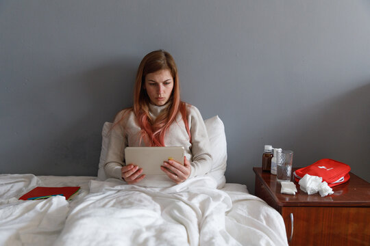 Woman treating at home